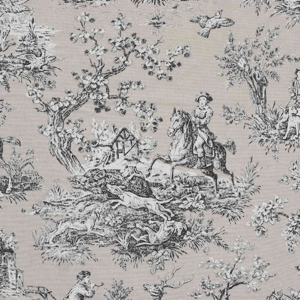 French Hunting Toile Beige Double Width Fabric - Image 4