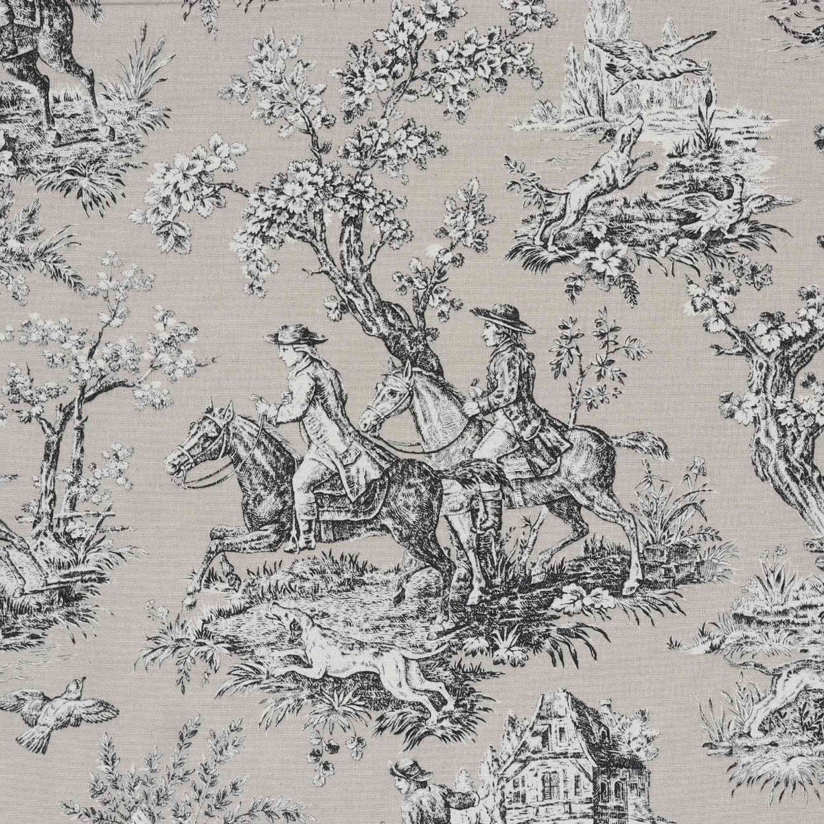 French Hunting Toile Beige Double Width Fabric - Image 5