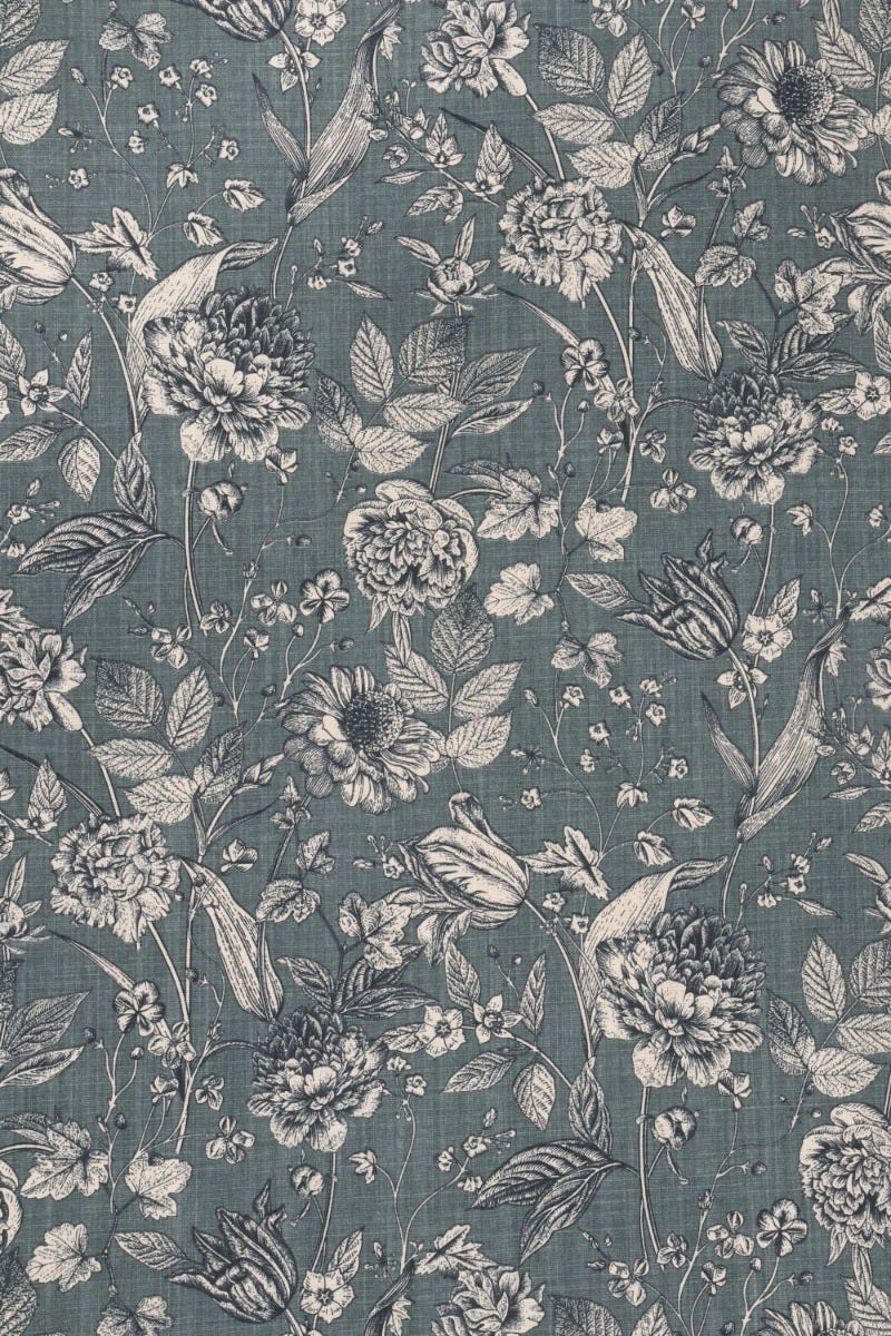Ghislaine Floral Deep Green Fabric