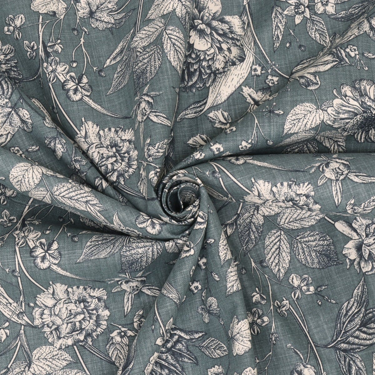 Ghislaine Floral Deep Green Fabric - Image 3
