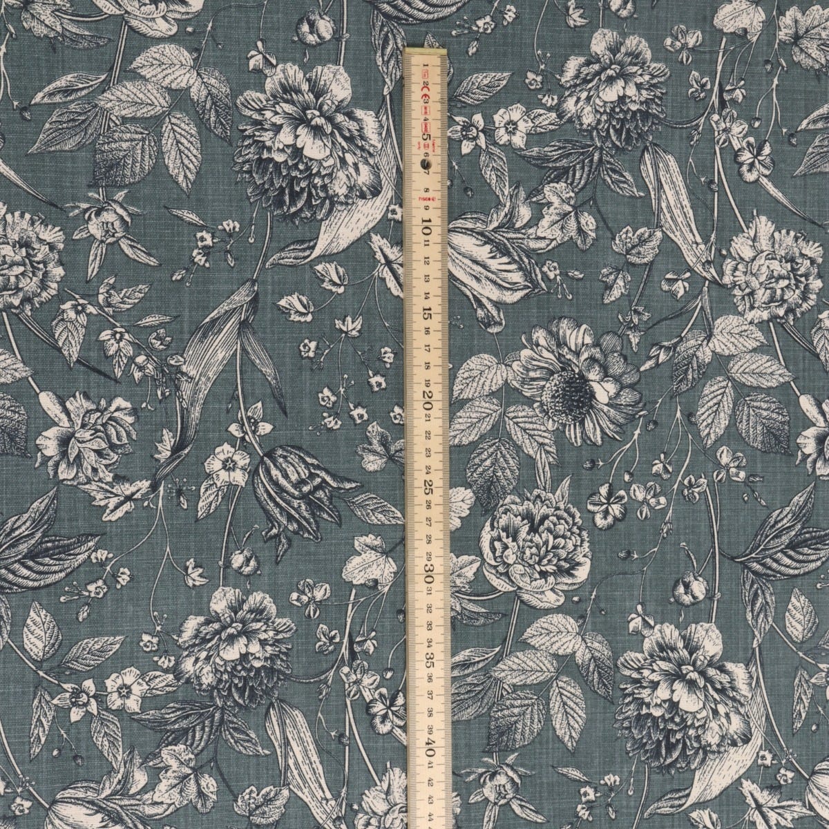 Ghislaine Floral Deep Green Fabric - Image 5