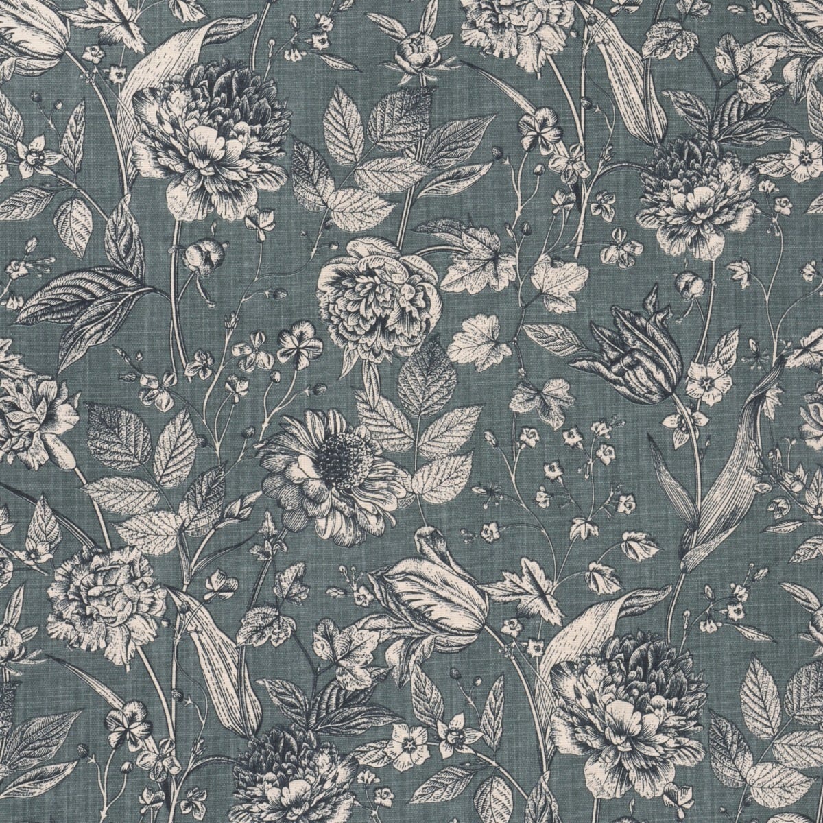 Ghislaine Floral Deep Green Fabric - Image 7