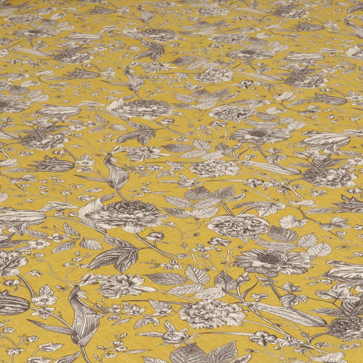 Ghislaine Floral Mustard Fabric - Image 4