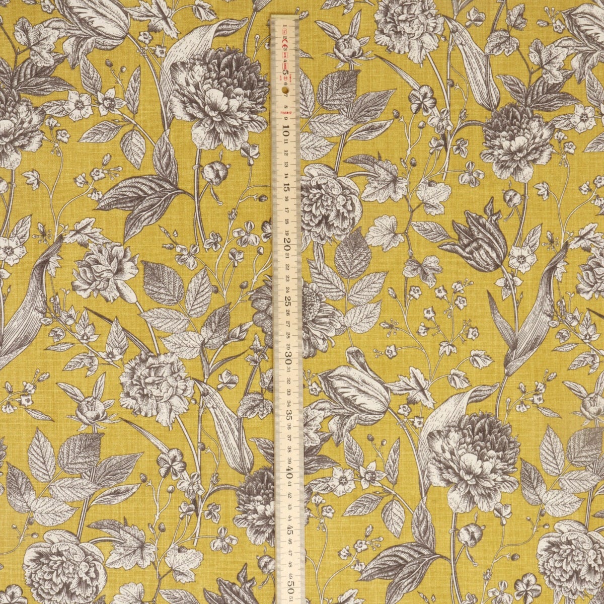 Ghislaine Floral Mustard Fabric - Image 5