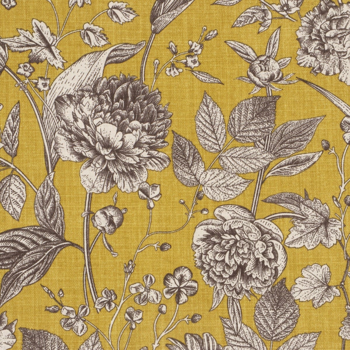Ghislaine Floral Mustard Fabric - Image 6