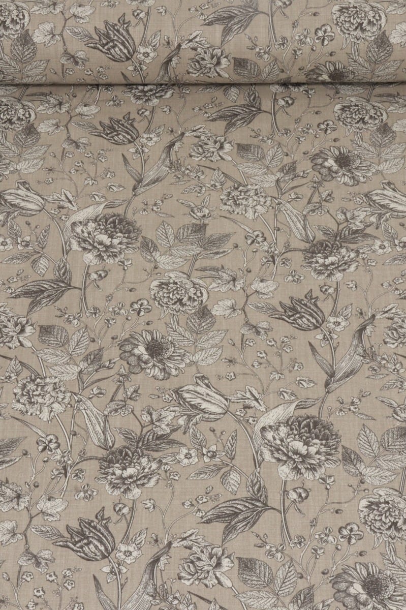 Ghislaine Floral Natural Fabric - Image 2