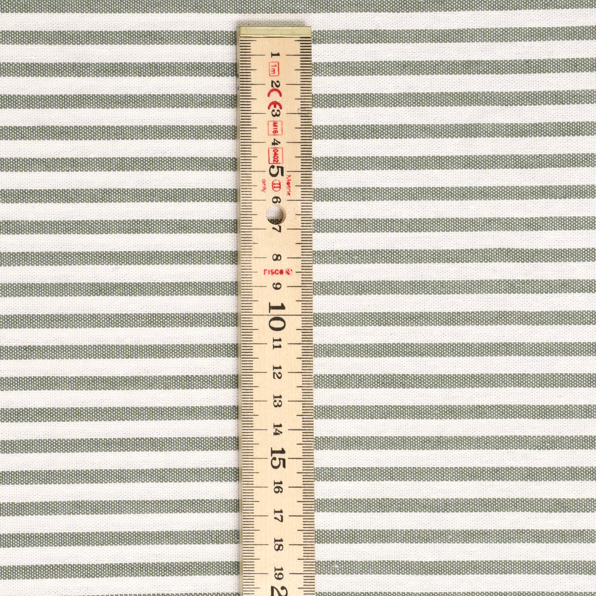 Giles Stripe Green Double Width Fabric - Image 5