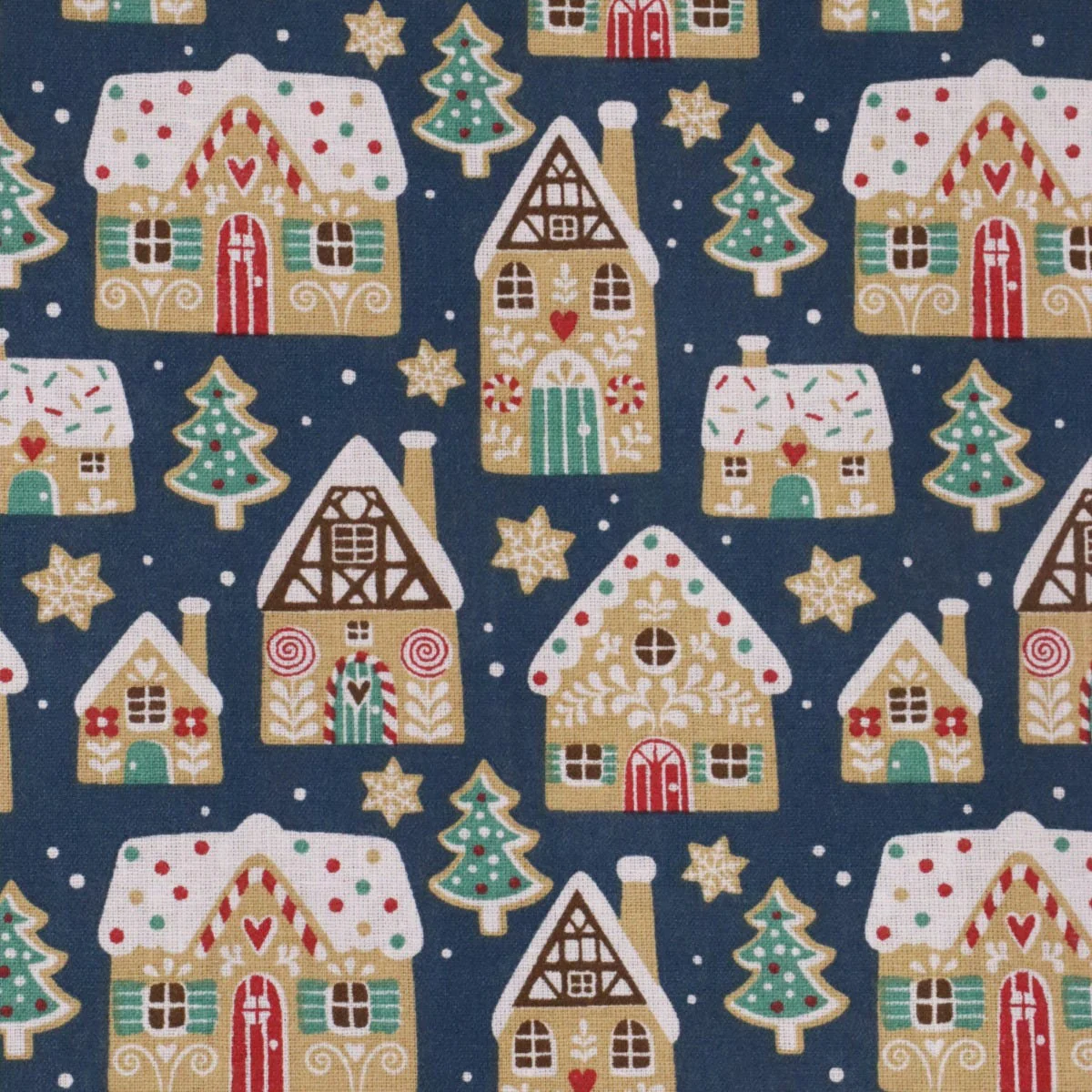 Gingerbread House Christmas 100% Cotton Fabric - Image 4