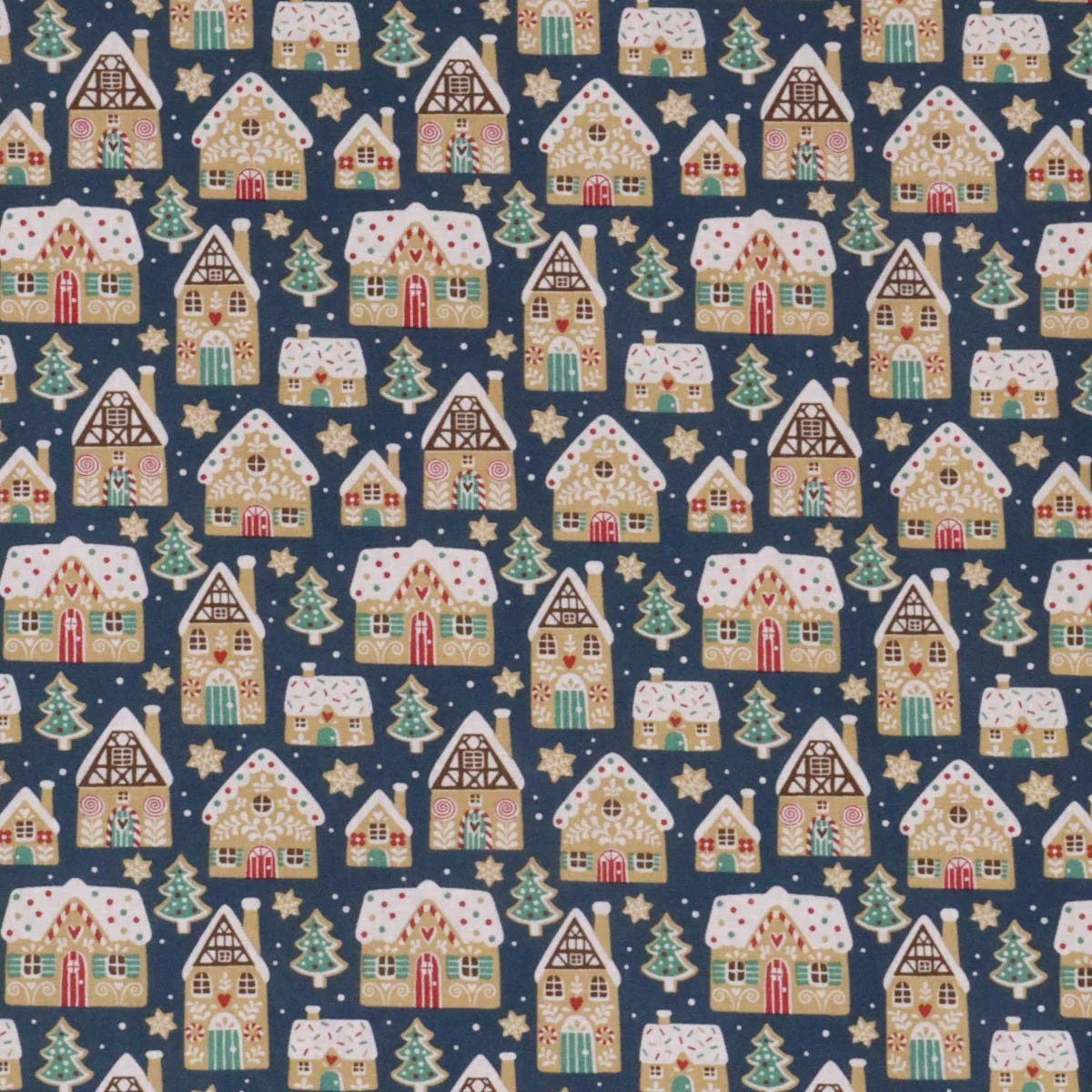 Gingerbread House Christmas 100% Cotton Fabric - Image 5