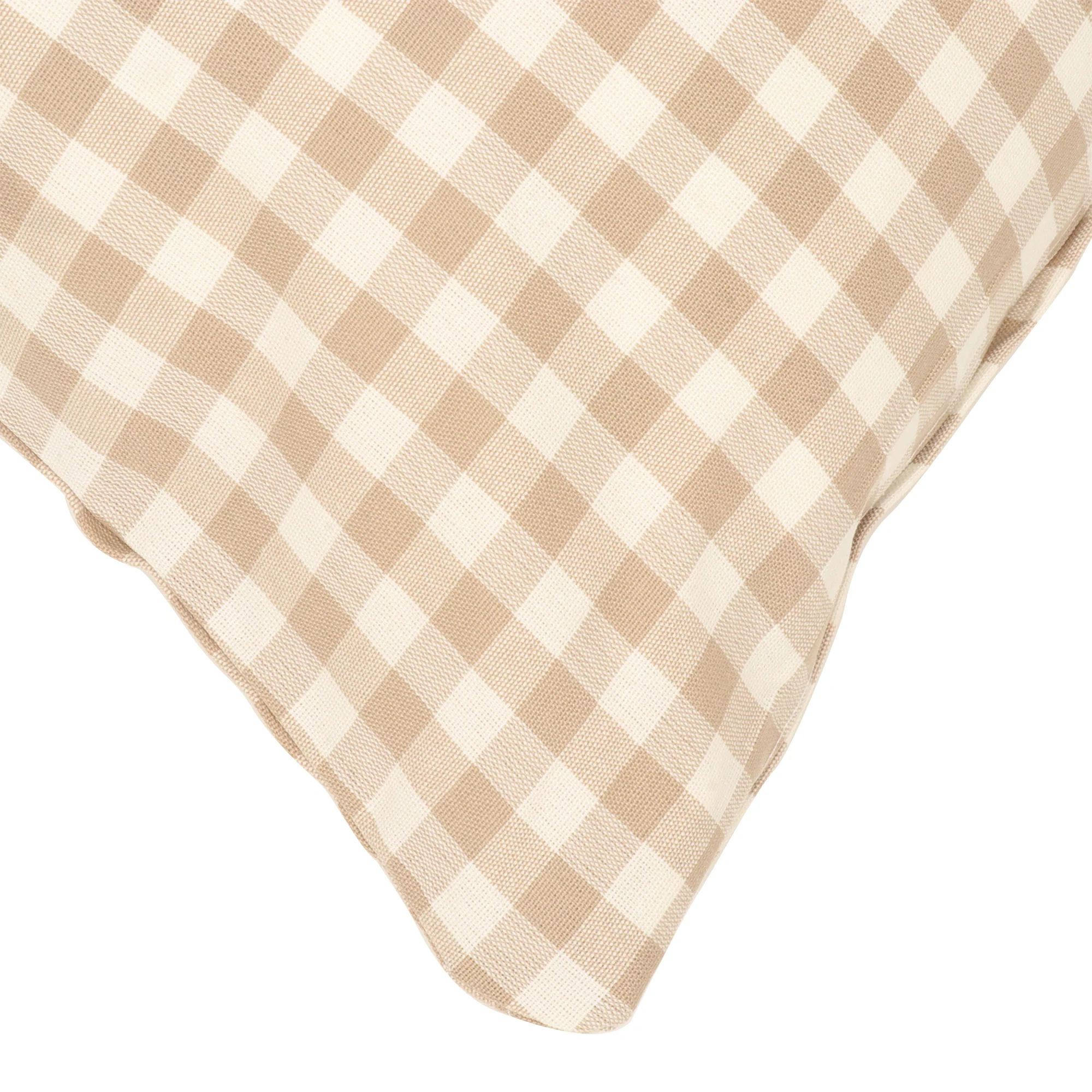 Gingham Check Beige Cushion Cover - Image 3