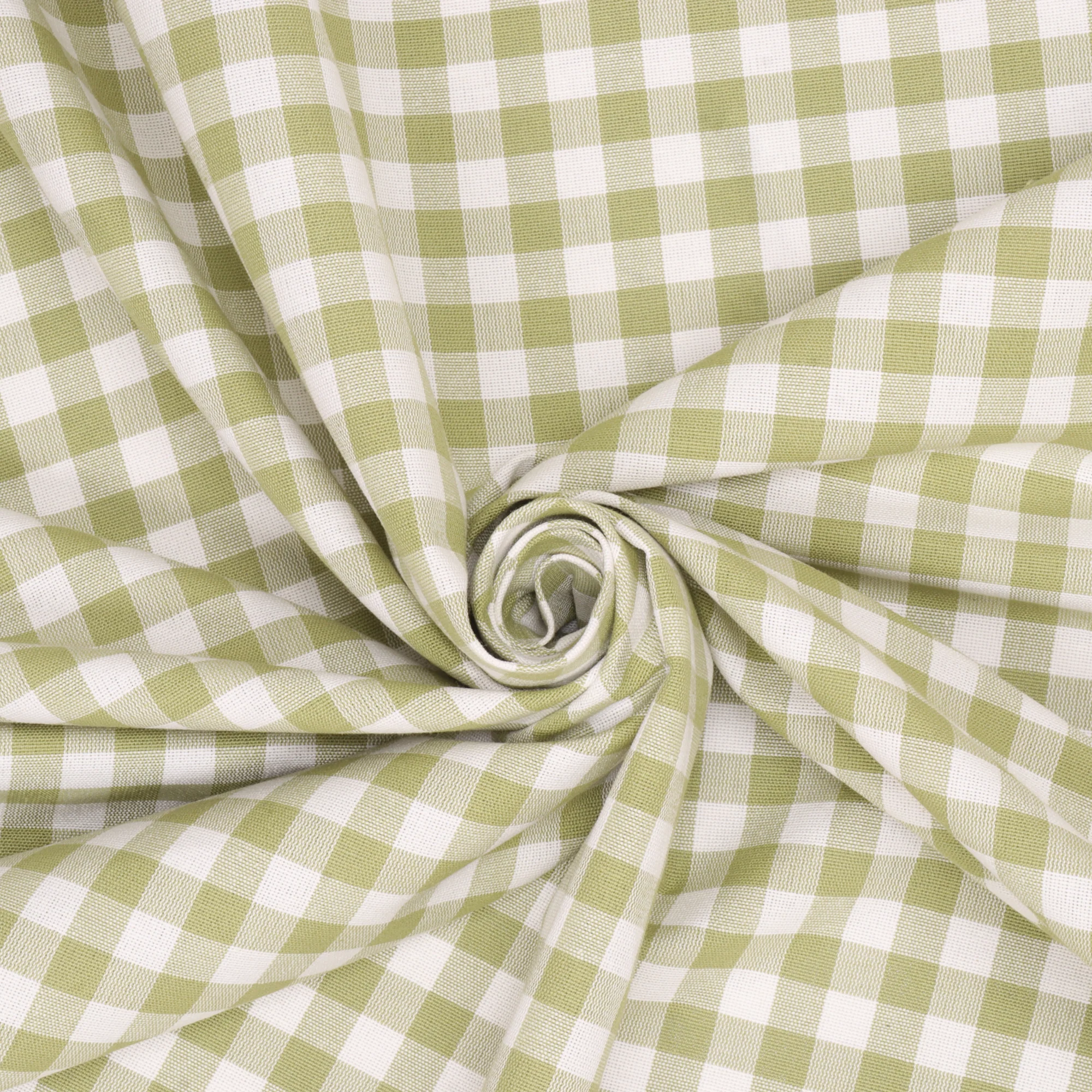 Gingham Check Fabric - Green - Image 3