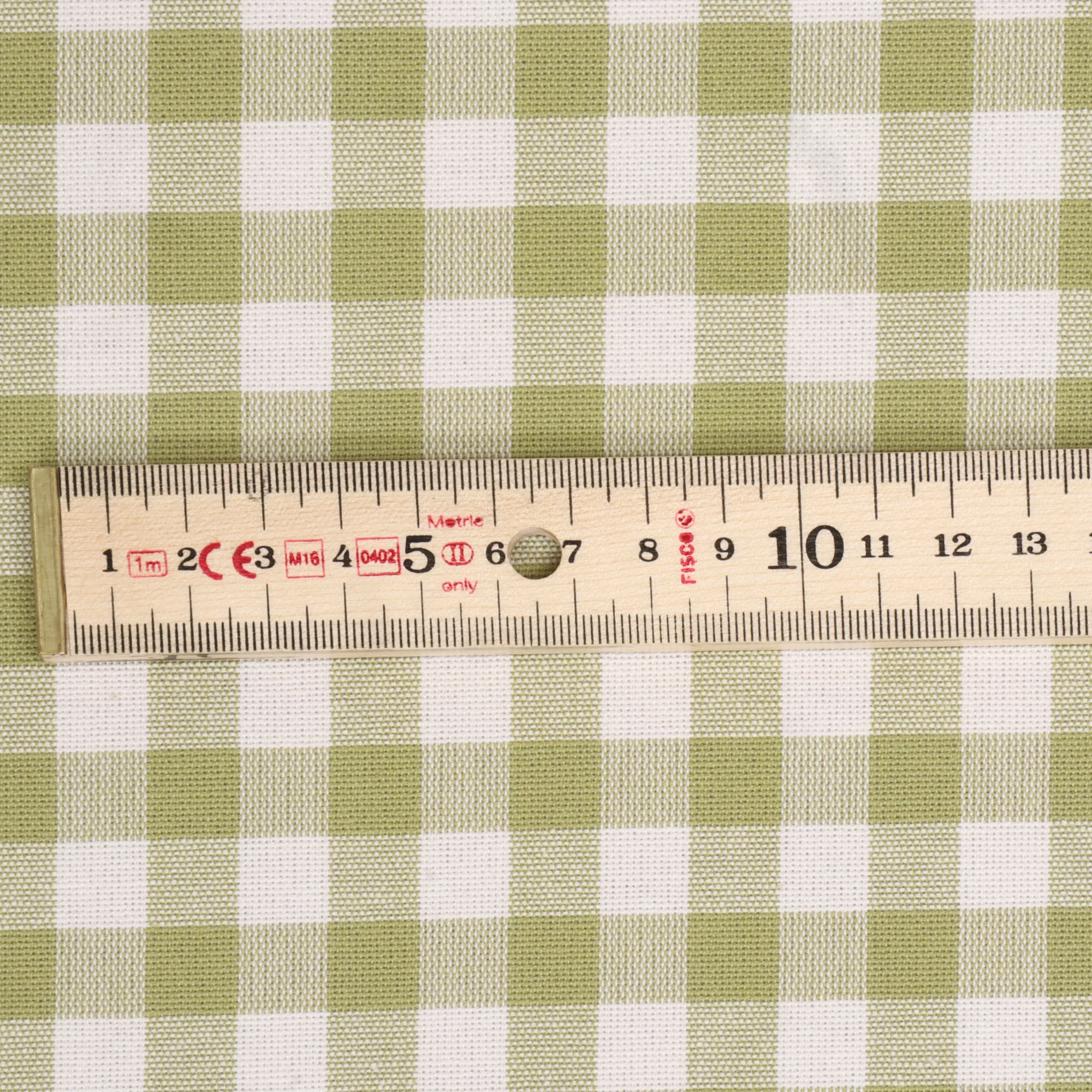 Gingham Check Fabric - Green - Image 4