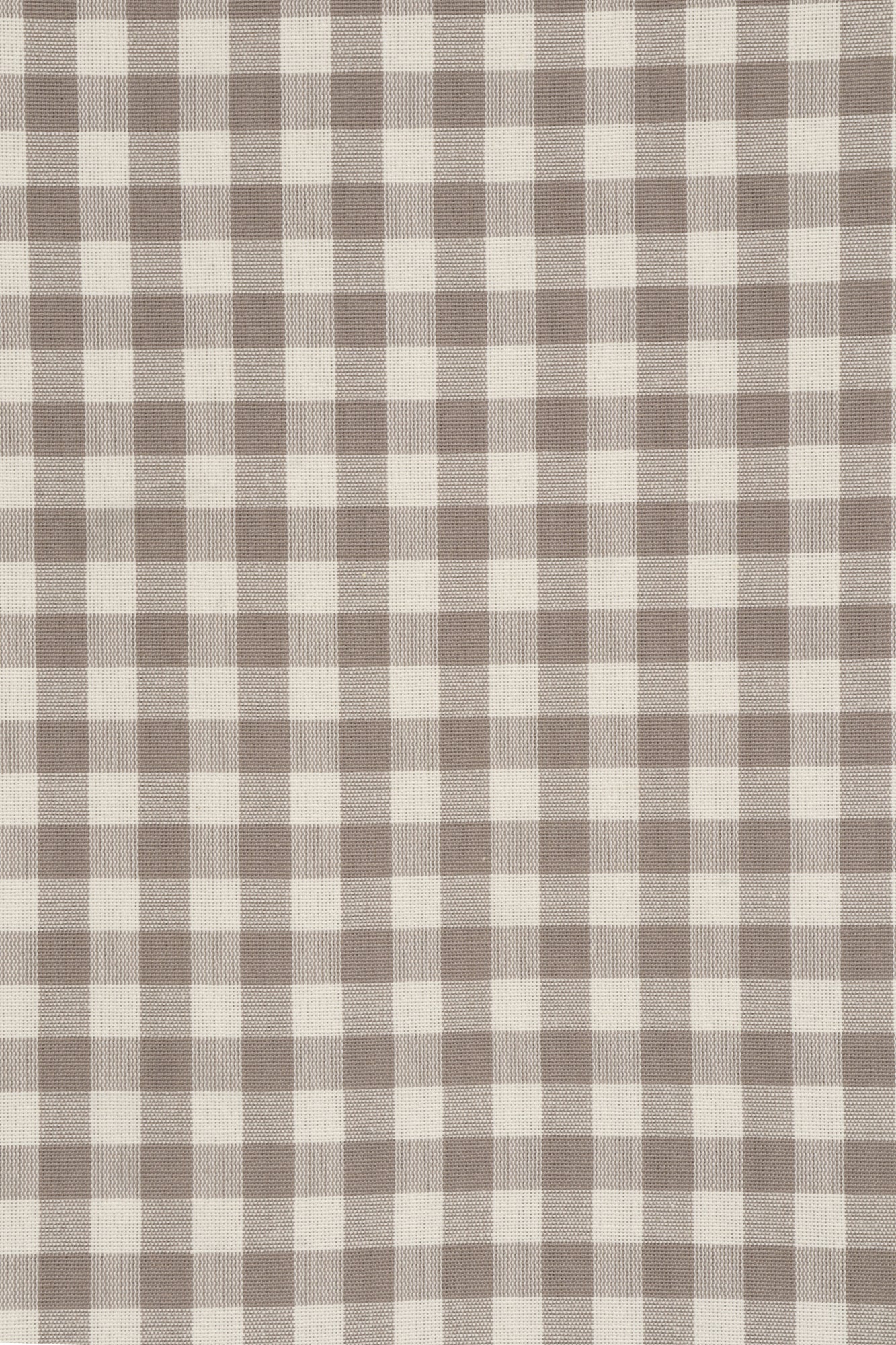 Gingham Check Fabric - Taupe