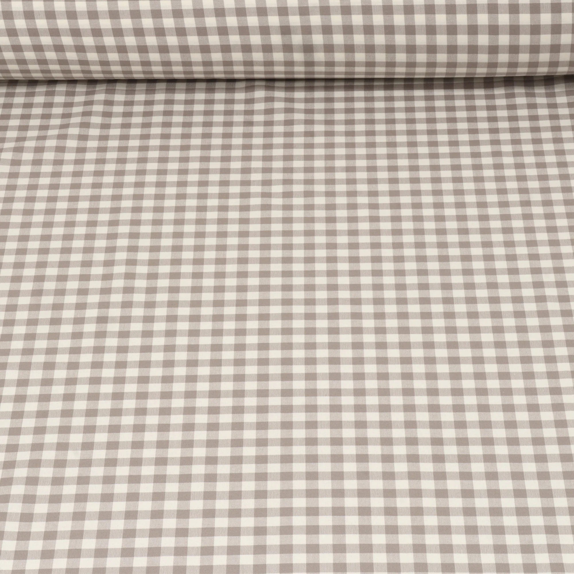 Gingham Check Fabric - Taupe - Image 2
