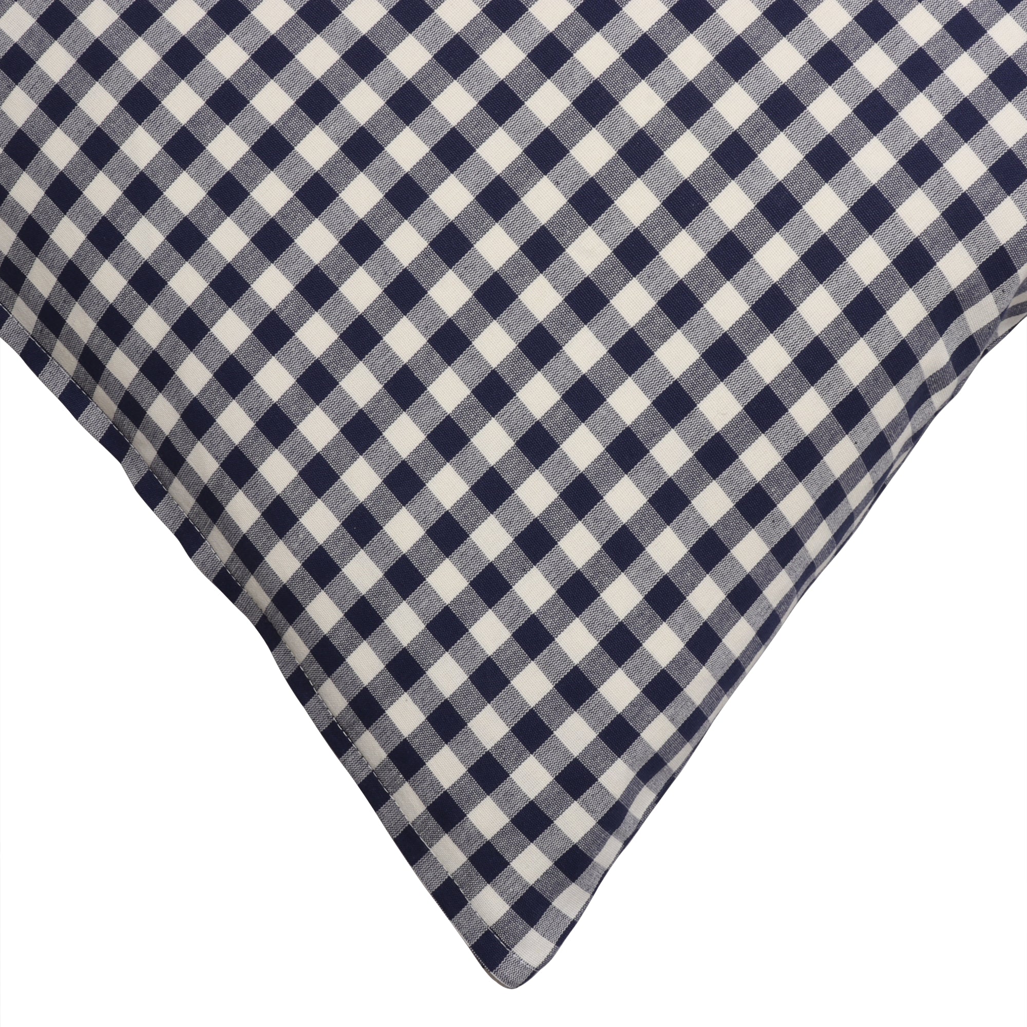 Gingham Check Navy Cushion Cover - Image 3