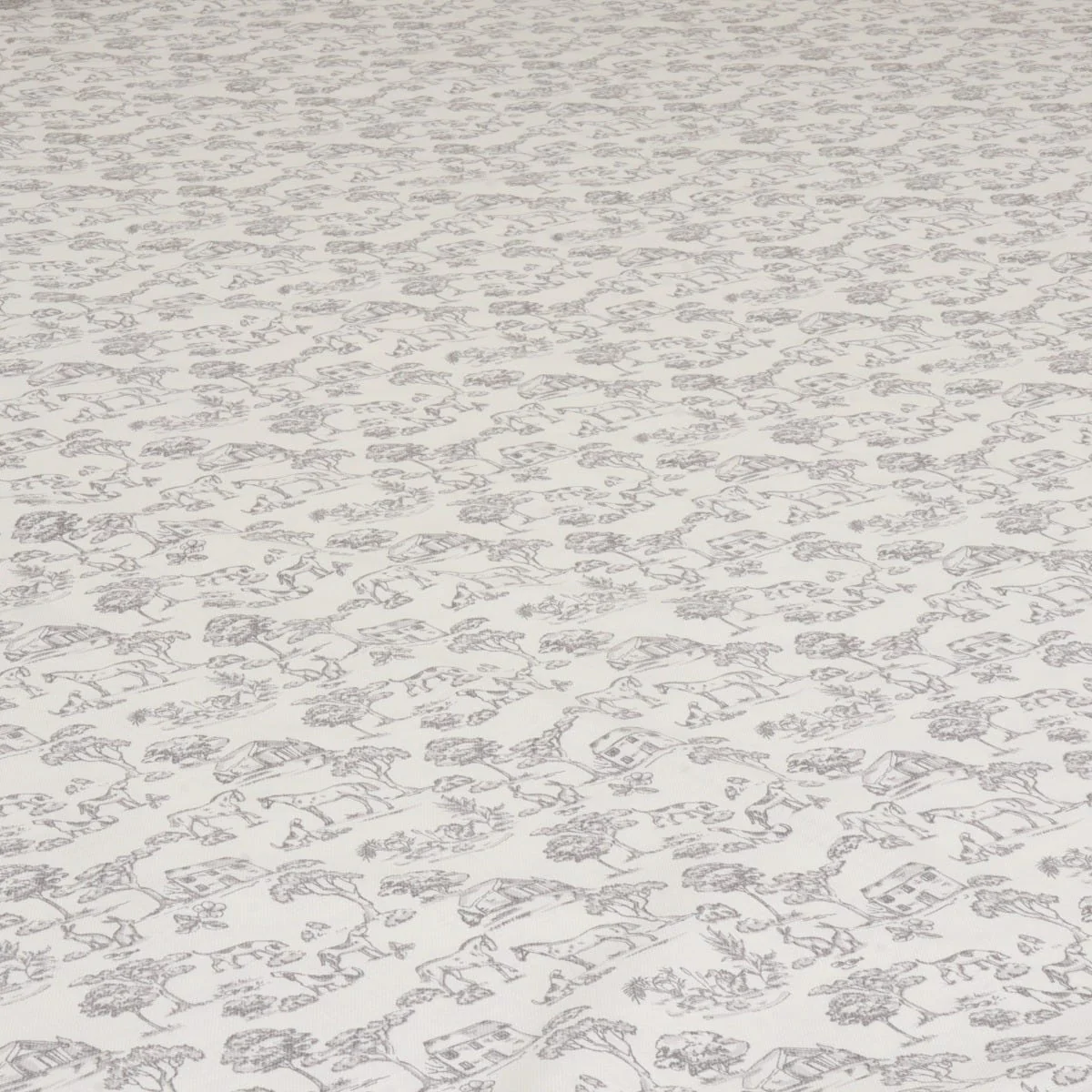 Giverny Countryside Grey on White Fabric - Image 4