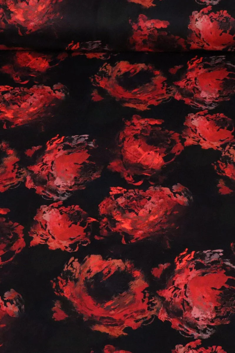 Gothic Rose Noir Velvet Fabric - Image 2