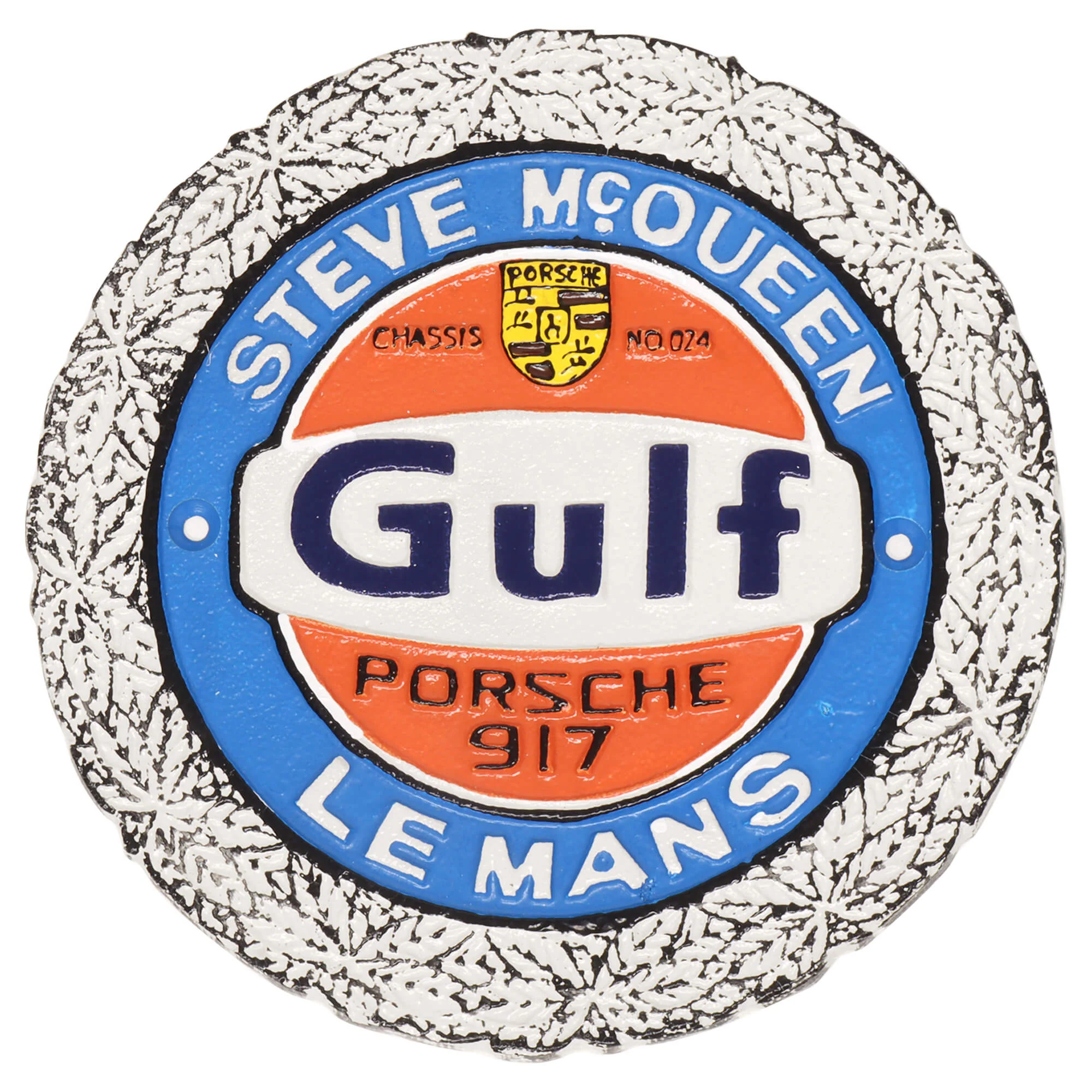Gulf Steve McQueen Porsche Cast Iron Wall Sign