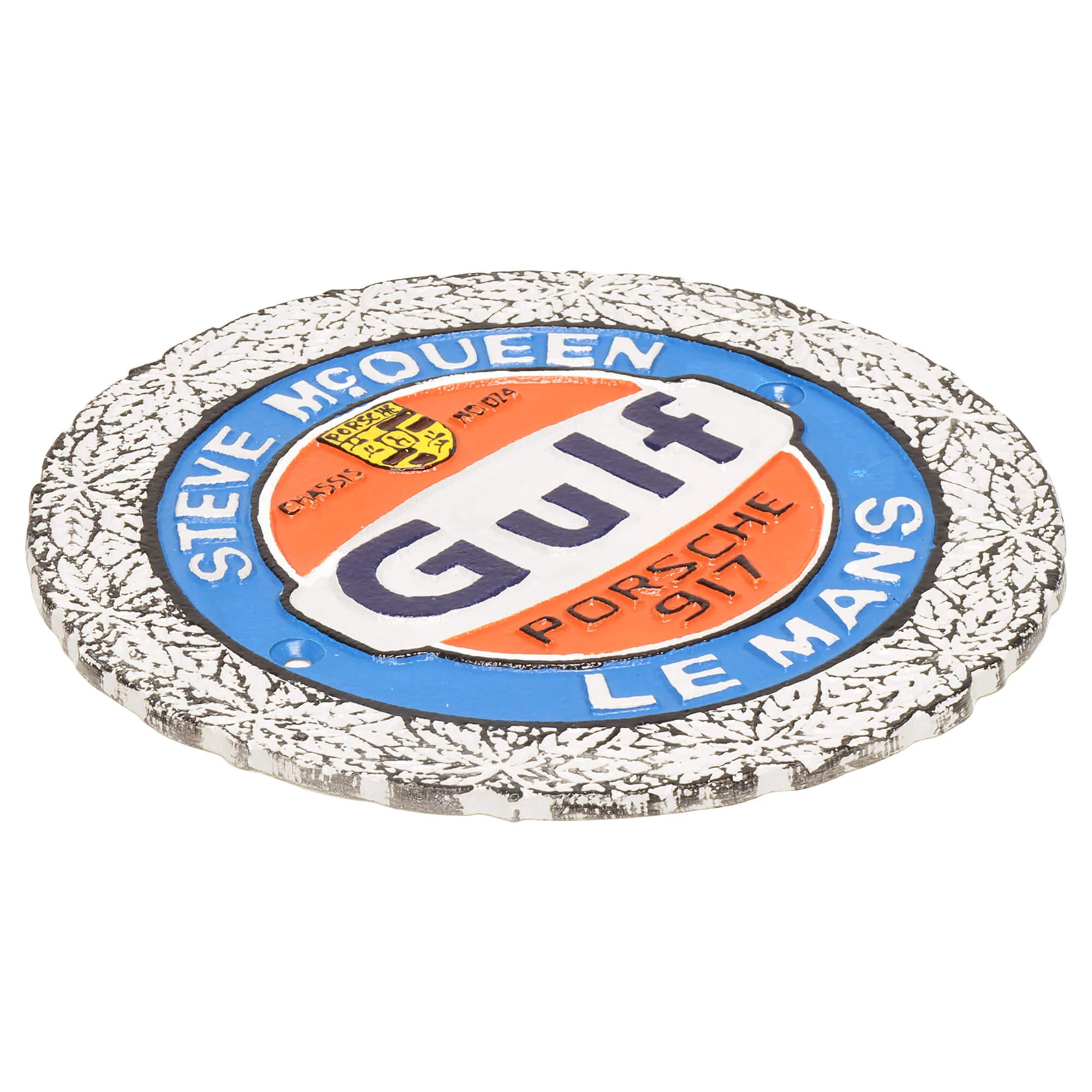Gulf Steve McQueen Porsche Cast Iron Wall Sign - Image 2