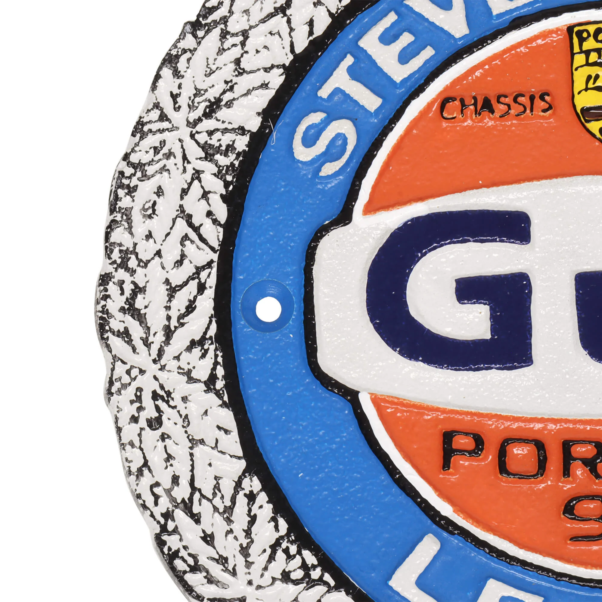 Gulf Steve McQueen Porsche Cast Iron Wall Sign - Image 3