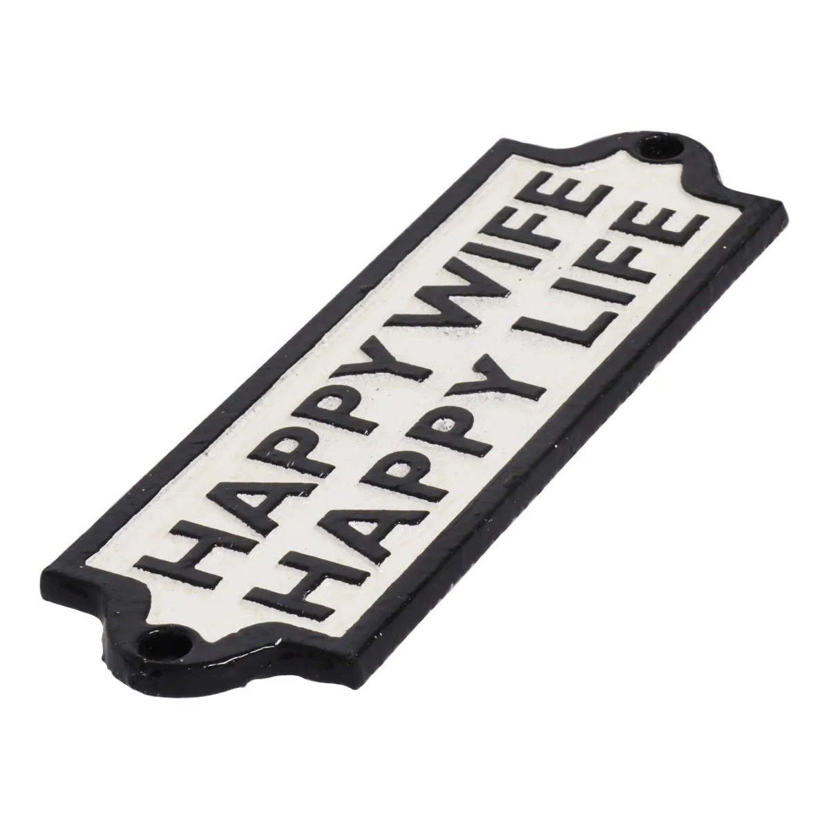 Happy Wife, Happy Life Cast Iron Wall Sign - Image 2