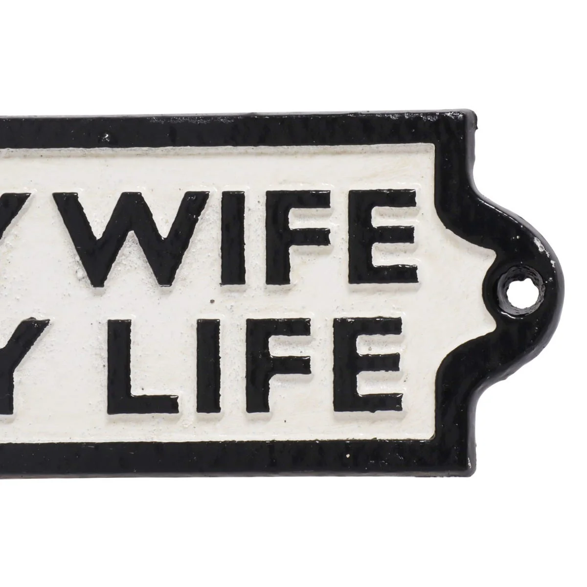 Happy Wife, Happy Life Cast Iron Wall Sign - Image 3