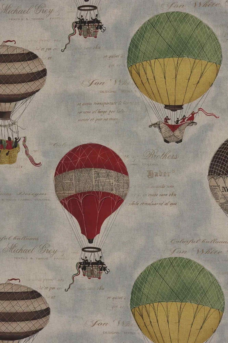 Hot Air Balloons Double Width Fabric