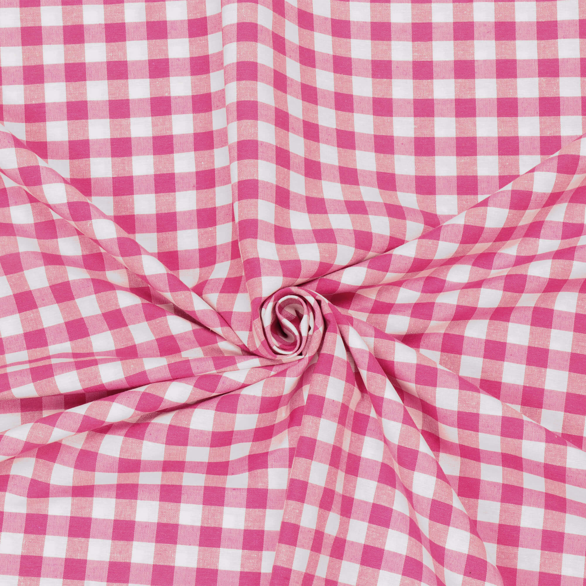 Ibiza Gingham Hot Pink Double Width Fabric - Image 3