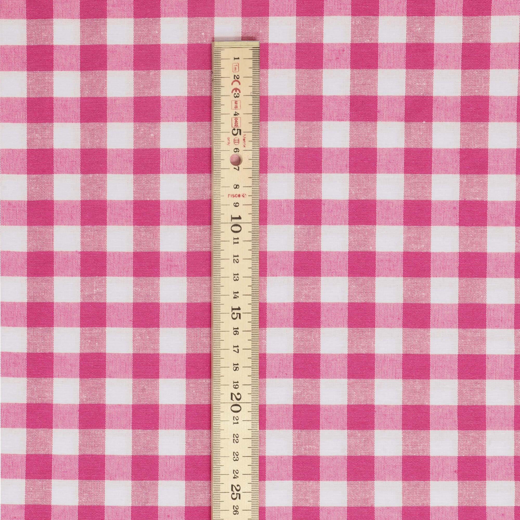 Ibiza Gingham Hot Pink Double Width Fabric - Image 4