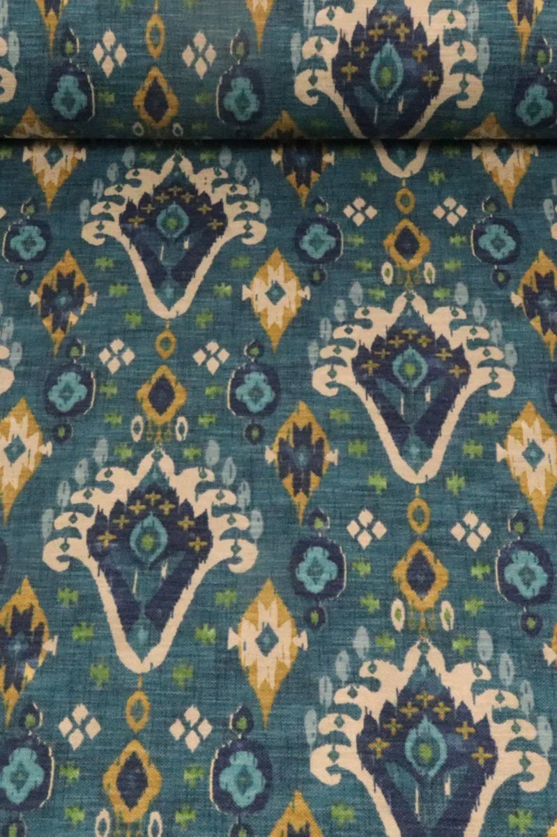 ILIV Boho Teal Ikat Fabric - Image 2
