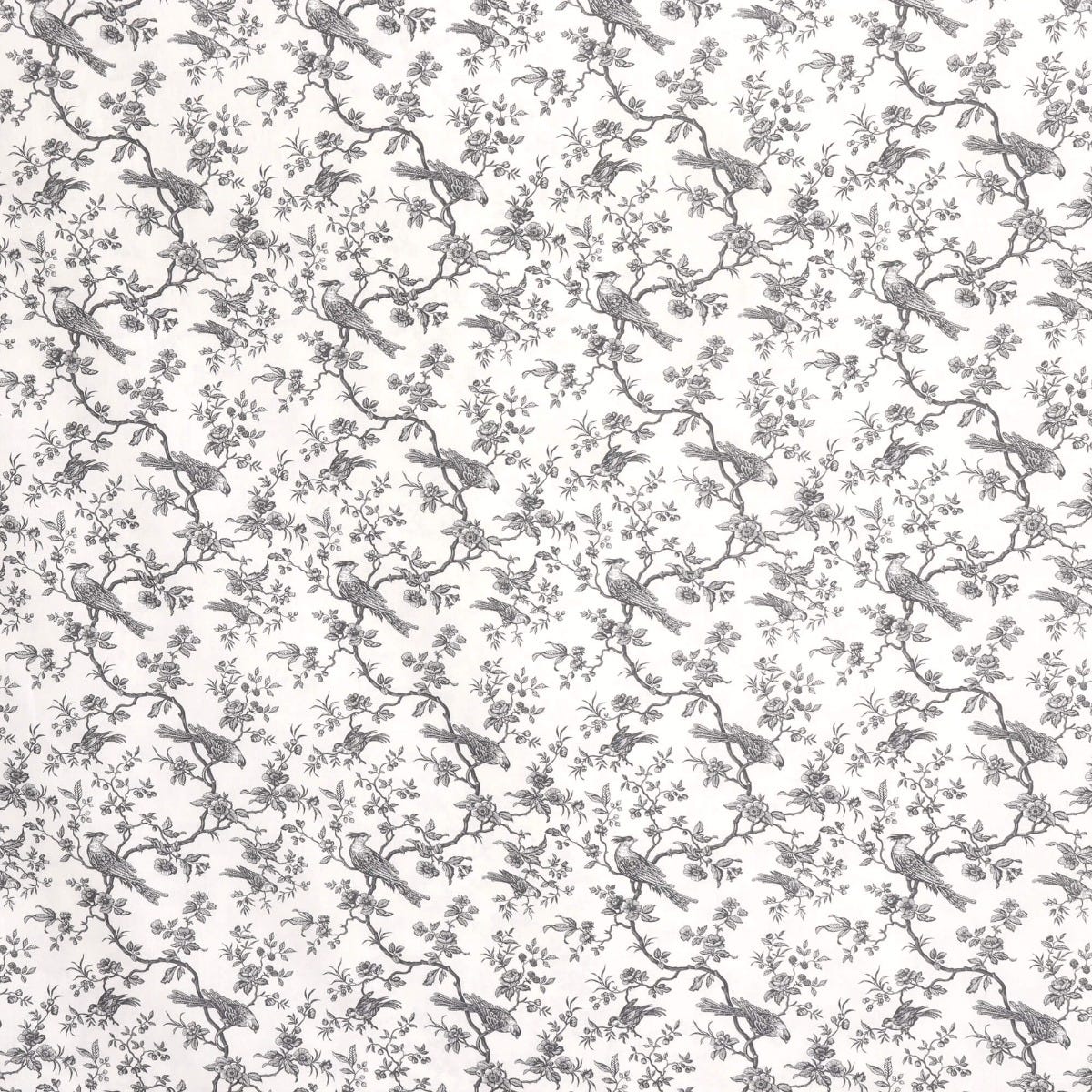 Isabelle Bird Toile Mini Charcoal Cotton Double Width Fabric - Image 7