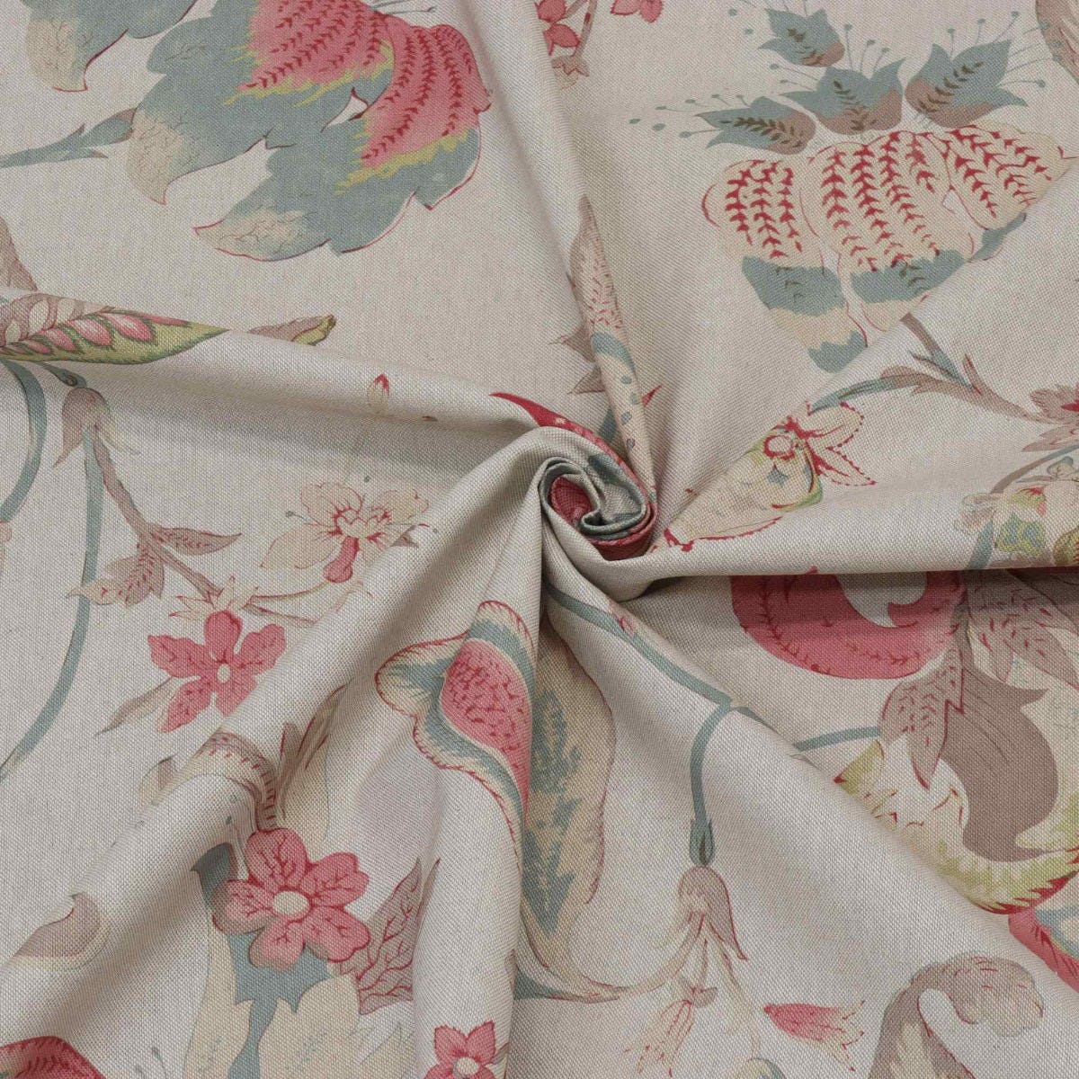 Jacobean Floral Rose Fabric - Image 3