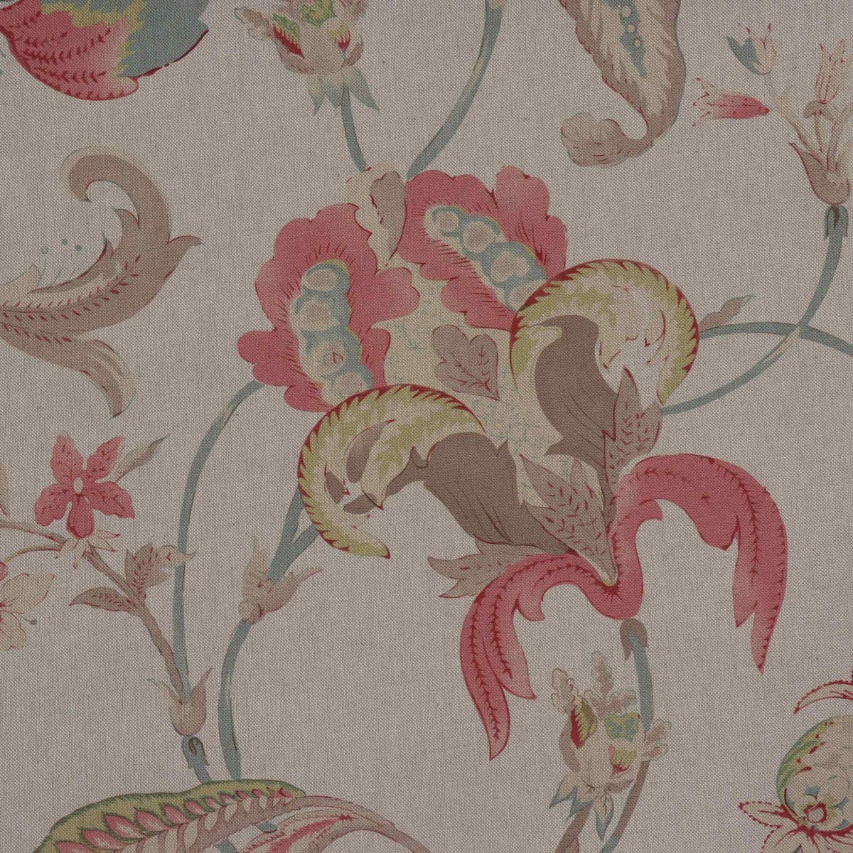 Jacobean Floral Rose Fabric - Image 6