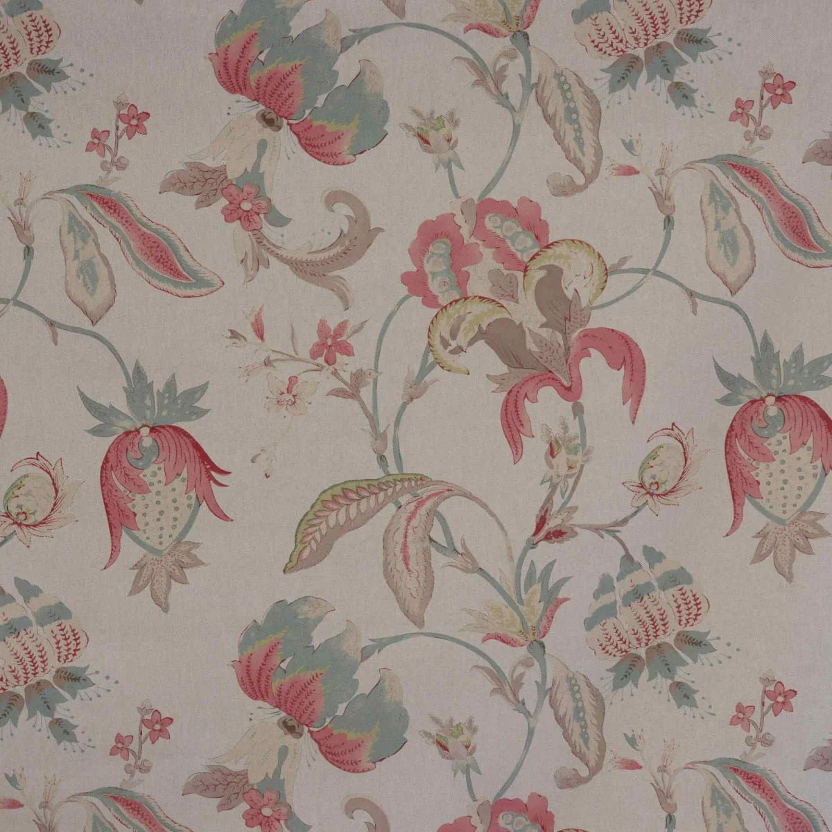 Jacobean Floral Rose Fabric - Image 8