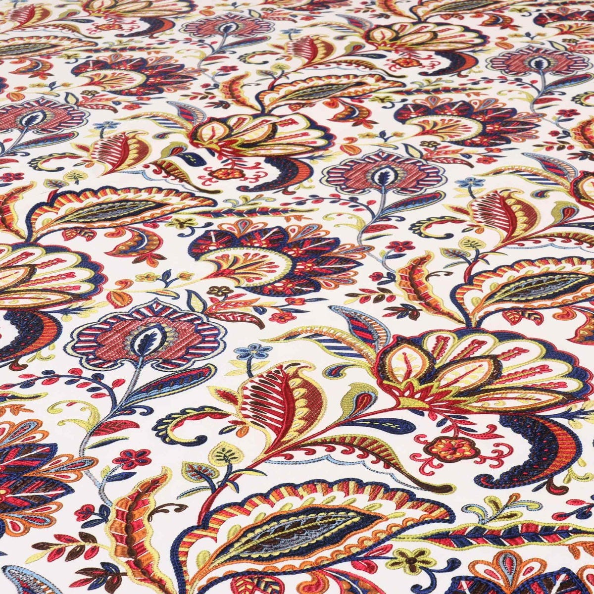 Jamboree Multi White Velvet Fabric - Image 4