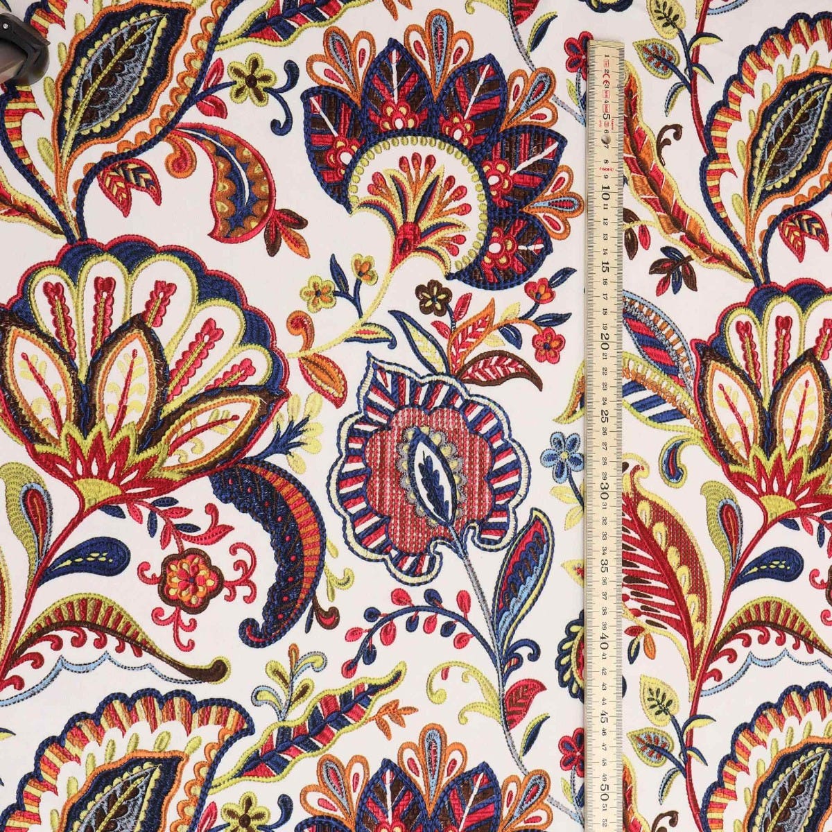 Jamboree Multi White Velvet Fabric - Image 5