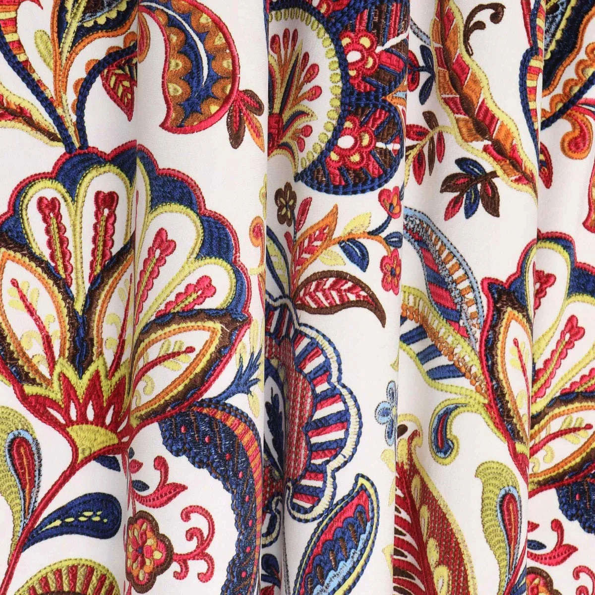 Jamboree Multi White Velvet Fabric - Image 7