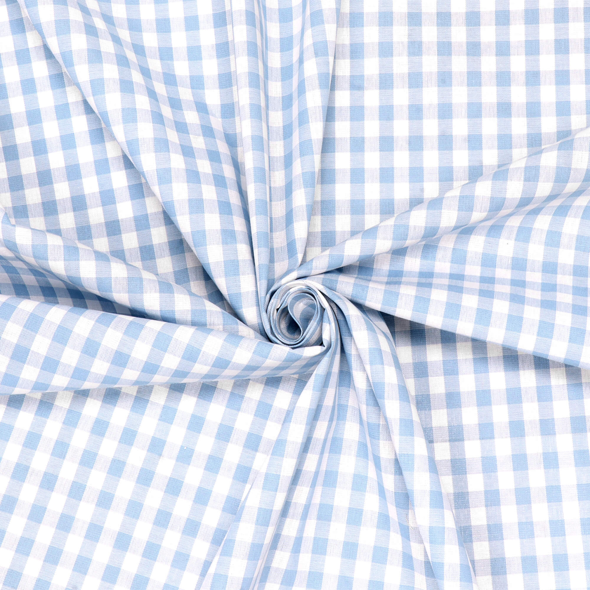 Studio Gingham Sky Blue Fabric - Image 3
