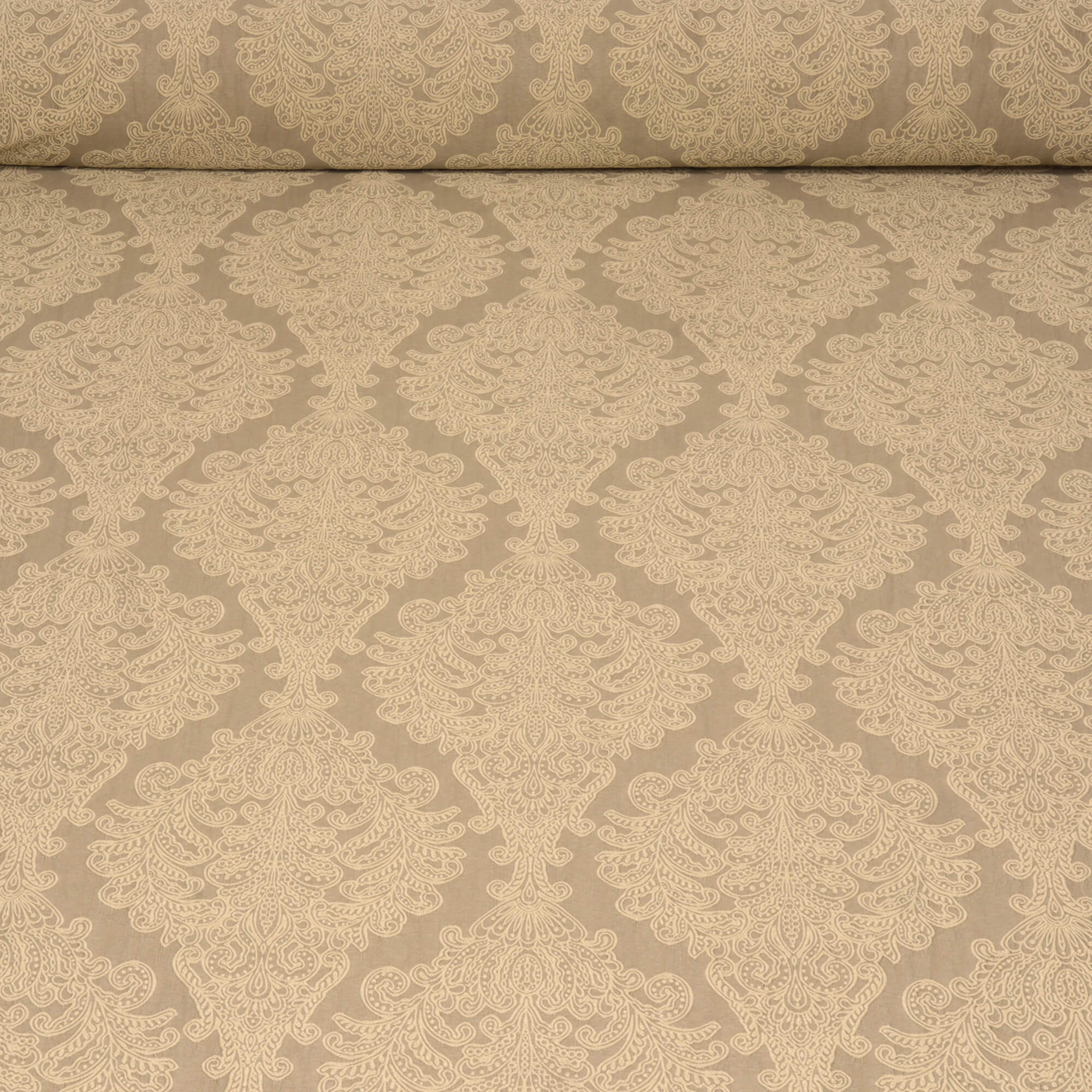 Katana Damask Fabric Mocha - Image 2