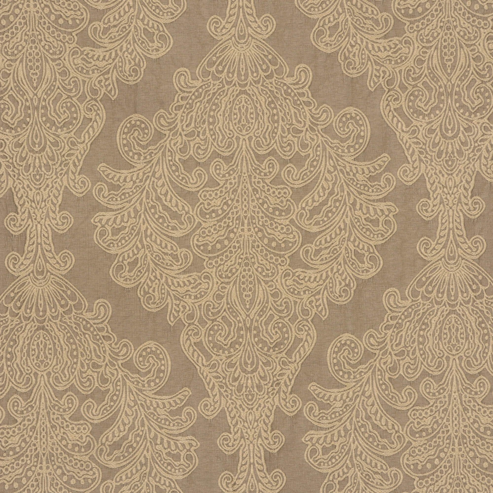 Katana Damask Fabric Mocha - Image 3
