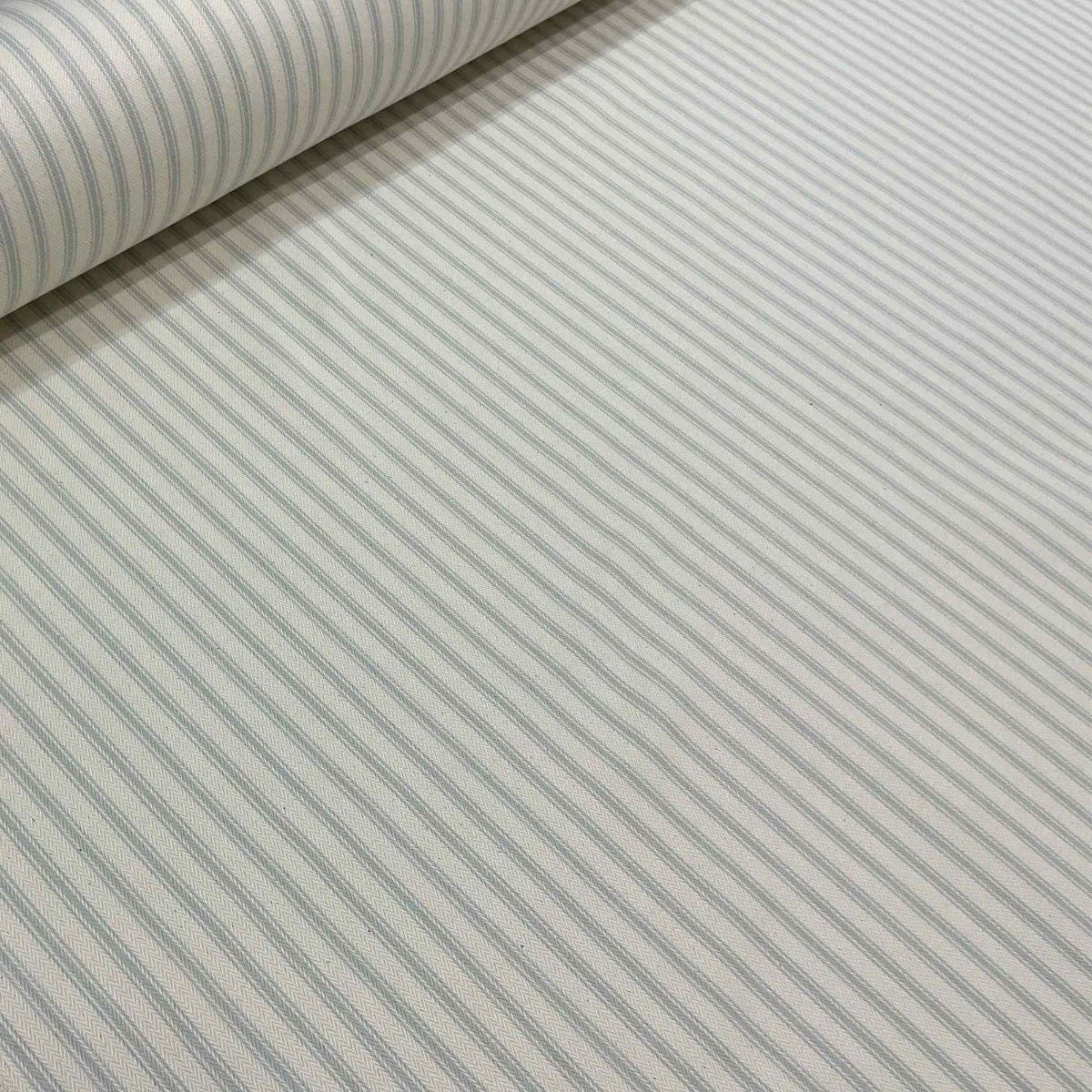 Kent Ticking Stripe Duck Egg Fabric - Image 4