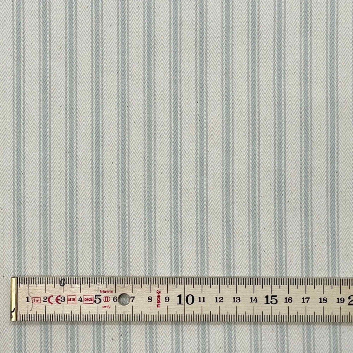 Kent Ticking Stripe Duck Egg Fabric - Image 5