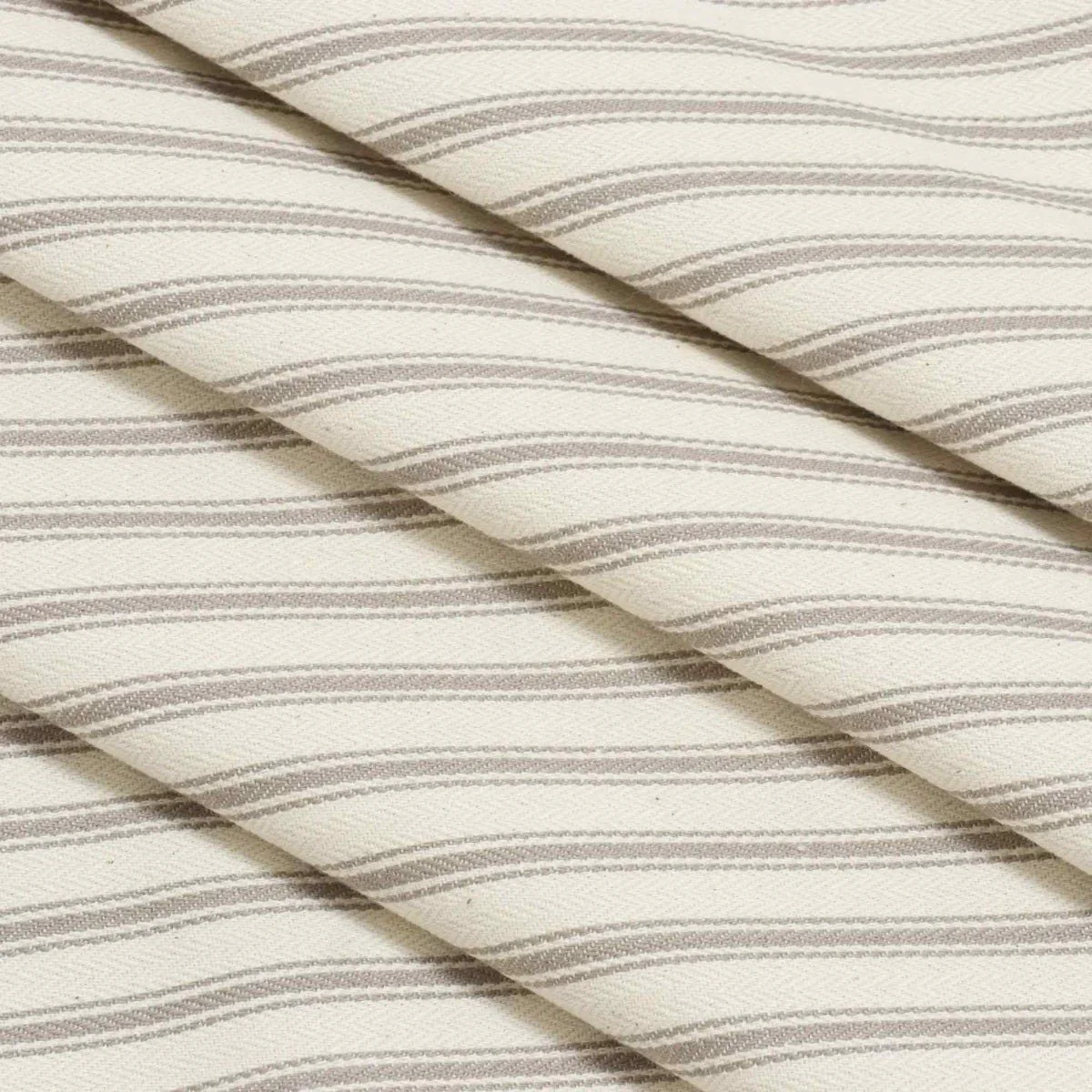 Kent Ticking Stripe Mushroom Fabric - Image 6