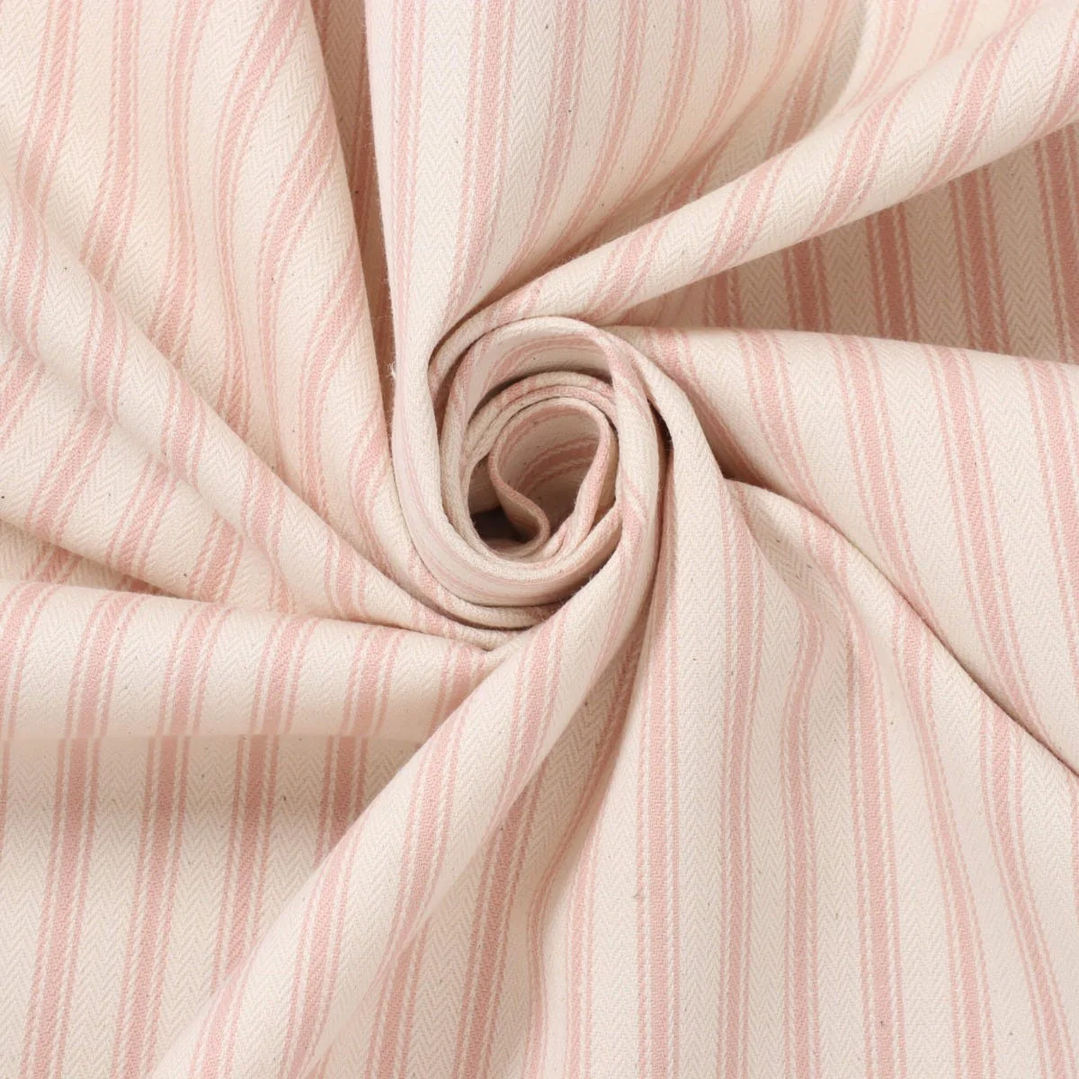 Kent Ticking Stripe Pink Fabric - Image 3