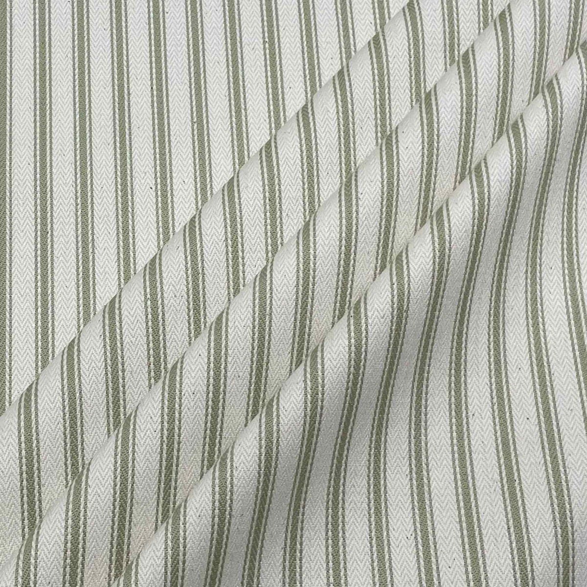 Kent Ticking Stripe Sage Fabric - Image 7