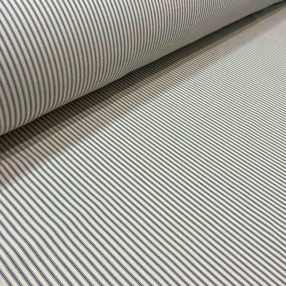 Luxury Navy French Ticking Stripe Fabric - Image 4