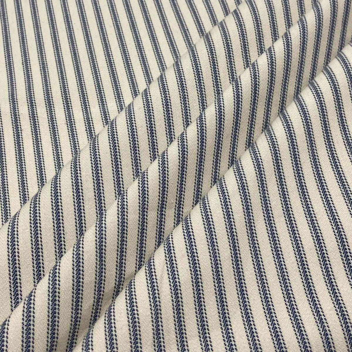 Luxury Navy French Ticking Stripe Fabric - Image 7
