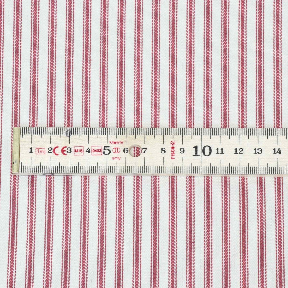 Luxury Red French Ticking Stripe Fabric - Image 5