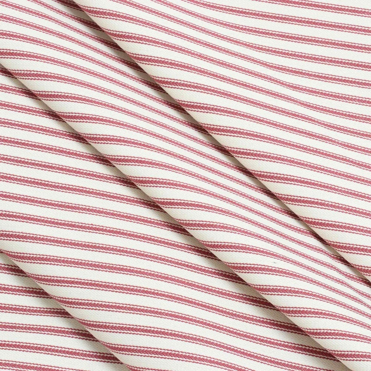 Luxury Red French Ticking Stripe Fabric - Image 7