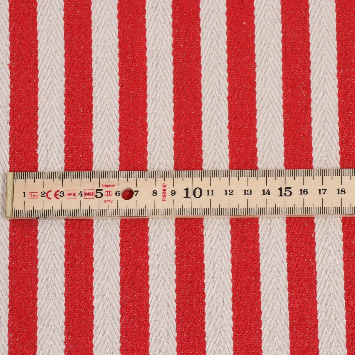 Lynmouth Red Herringbone Stripe Fabric - Image 4